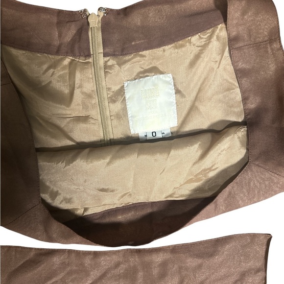 Anna Sui 100% Silk Pleated Ombre Cocktail Dress Size 0 – Yellow/Brown/Pink - Picture 3 of 6